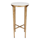 Heston Petite Marble Side Table with Brass Frame