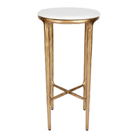 Heston Petite Marble Side Table with Brass Frame