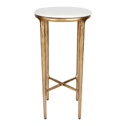 Heston Petite Marble Side Table with Brass Frame