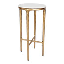Heston Petite Marble Side Table with Brass Frame