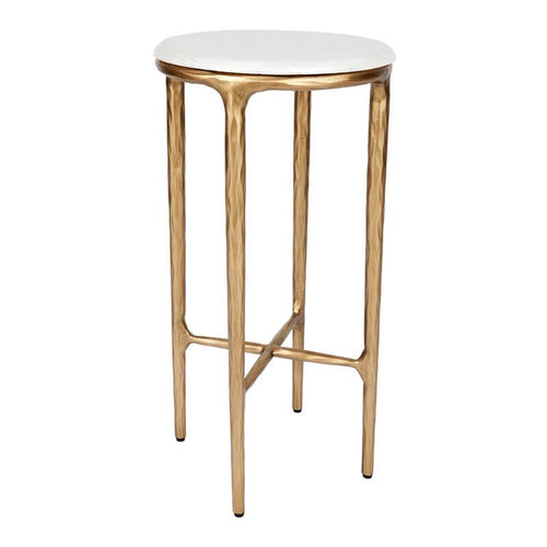 Heston Petite Marble Side Table with Brass Frame