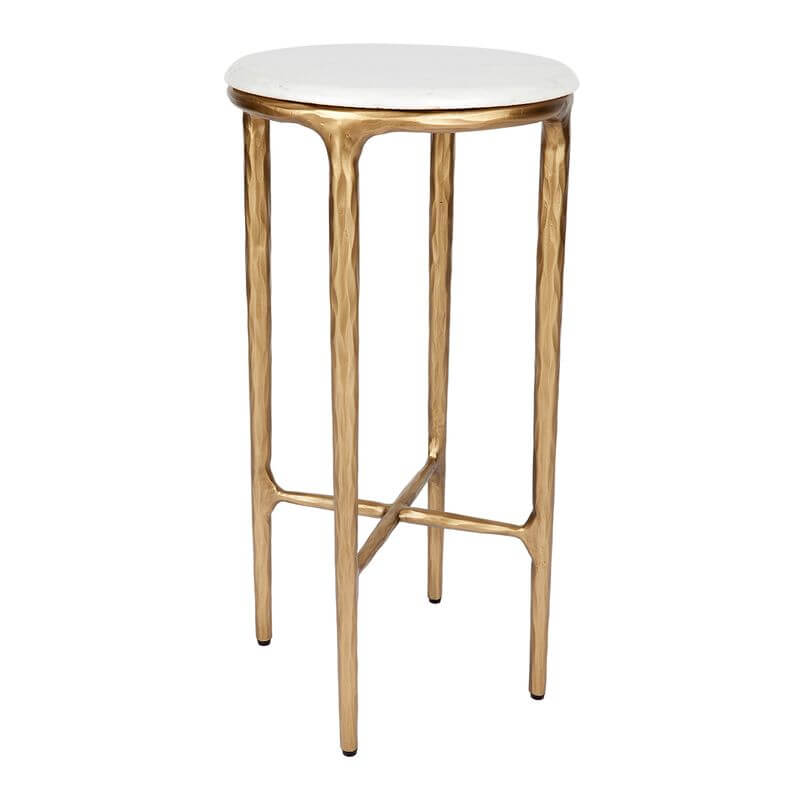 Heston Petite Marble Side Table with Brass Frame
