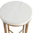 Heston Petite Marble Side Table with Brass Frame
