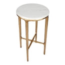 Heston Petite Marble Side Table with Brass Frame