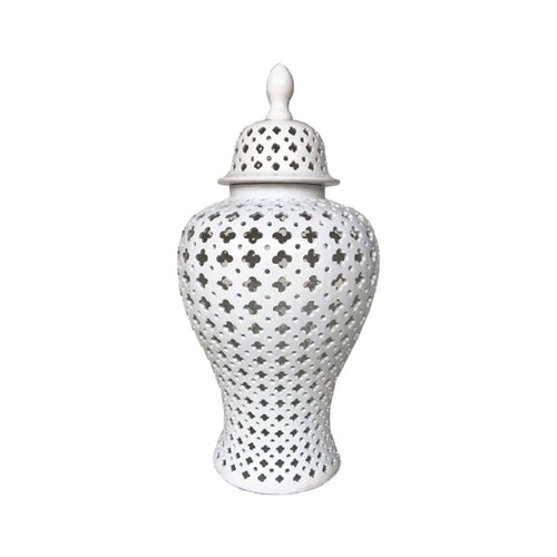 Impressive White Hamptons Lace Ginger Jar