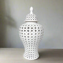 Impressive White Hamptons Lace Ginger Jar