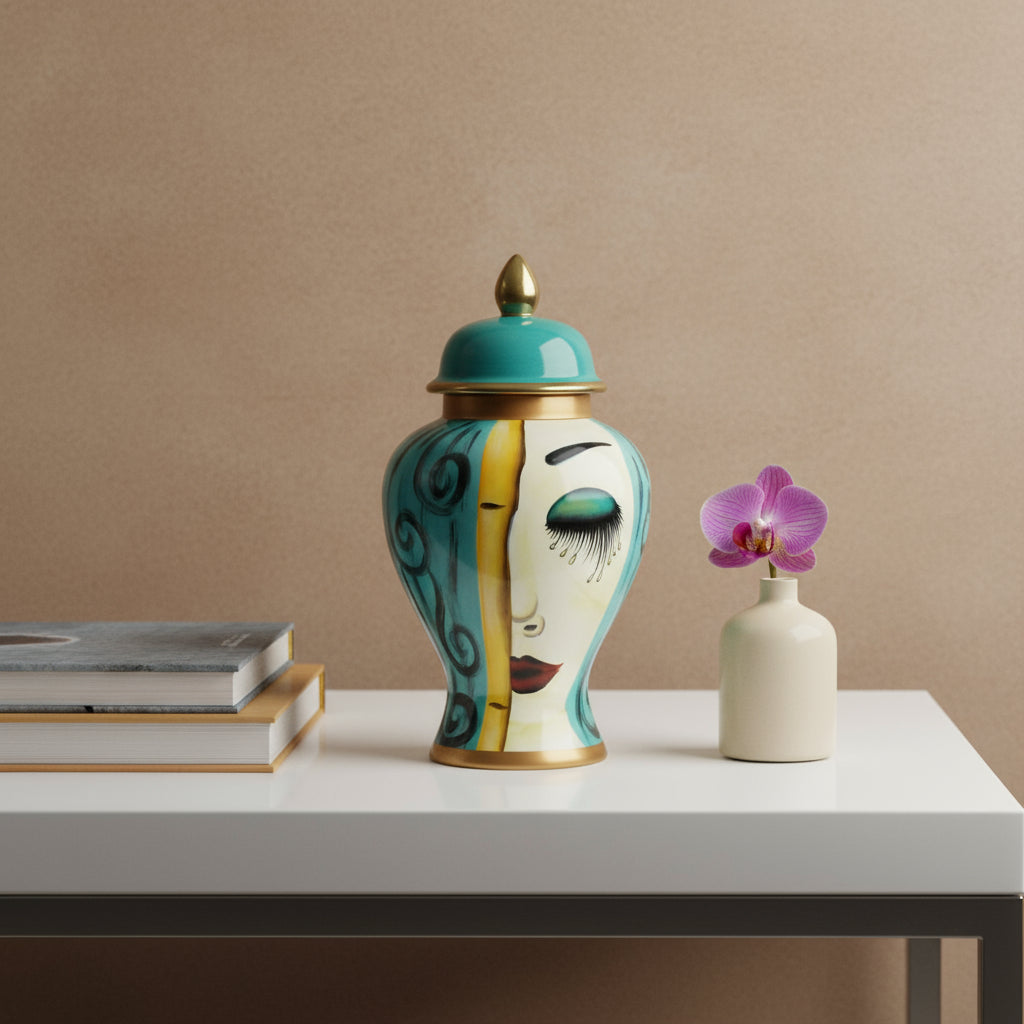 Isabella Art Deco Ceramic Floor Statement Jar