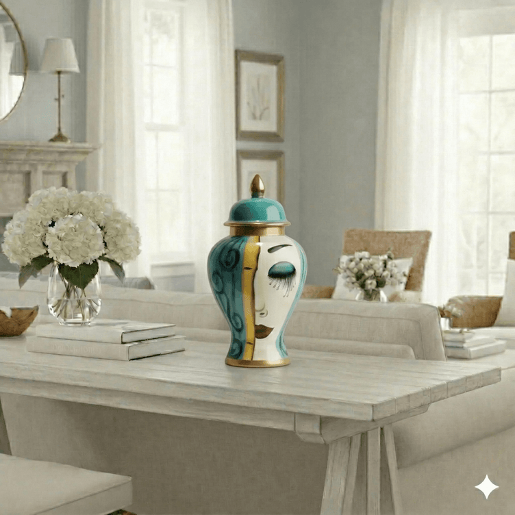 Isabella Art Deco Ceramic Tabletop Jar