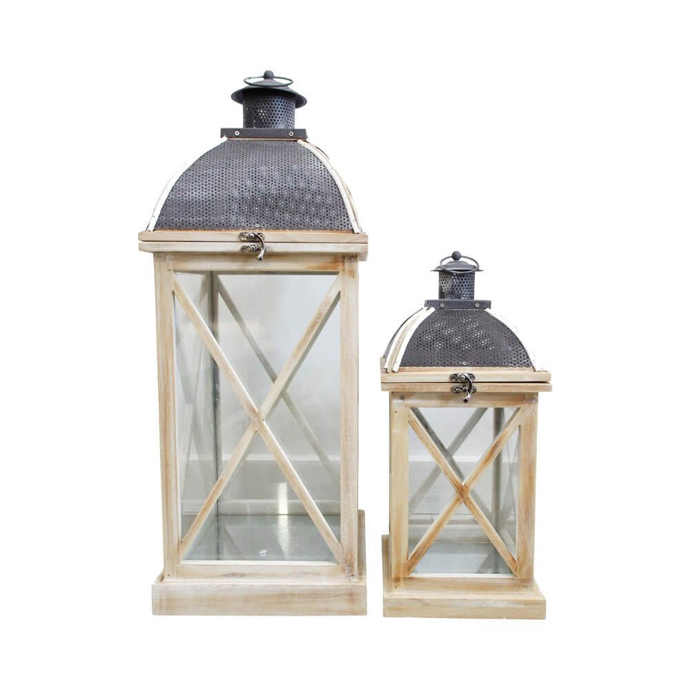 Isles Coastal White Lantern Set of 2