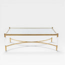Glass Top Acrylic Coffee Table - Gold 140cm