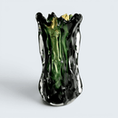 Murano Style Forest Green Glass Vase - 34cm