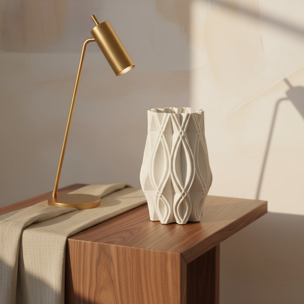 Lara 3D Textured Ceramic Sculptural Vase