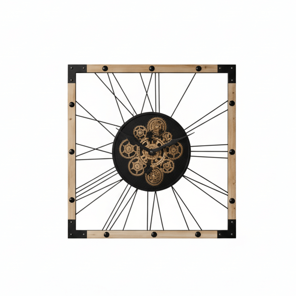 Large Industrial Gear Wall Clock 65cm