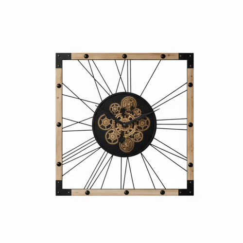 Large Industrial Gear Wall Clock 65cm