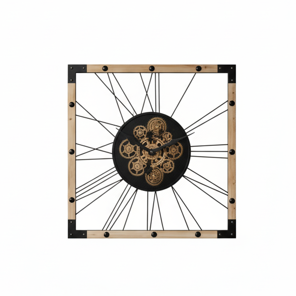 Large Industrial Gear Wall Clock 65cm