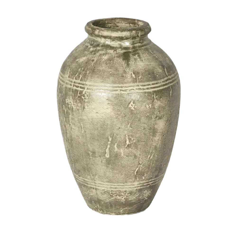 Leo Tall Grey Terracotta Urn