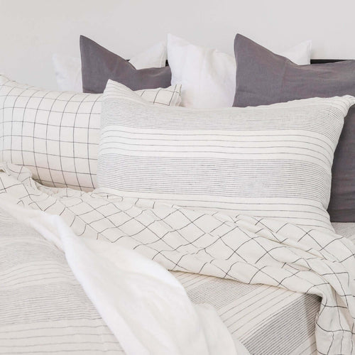 Linen Black Wave Cover Set - King & Queen