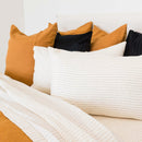 Linen Cover Bed Set Ginger Pinstripe - King & Queen
