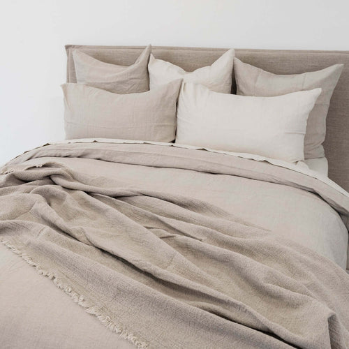 Linen Doona Cover Bed Set - King & Queen - Natural