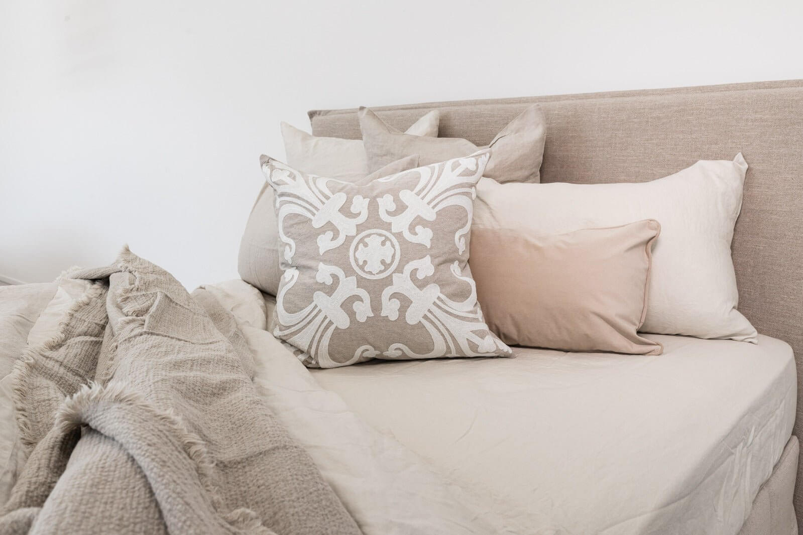 Linen Doona Cover Bed Set - King & Queen - Natural