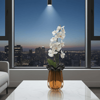 Lotus Vintage Glass Vase Olive Yellow