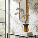 Lotus Vintage Glass Vase Olive Yellow