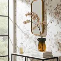 Lotus Vintage Glass Vase Olive Yellow