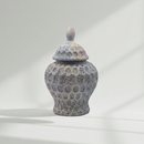 Low Profile Pastel Textured Ceramic Jar