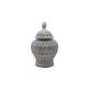 Low Profile Pastel Textured Ceramic Jar
