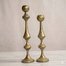 Luxor Antique Brass Hammered Candle Holders Set