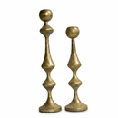 Luxor Antique Brass Hammered Candle Holders Set