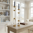 Luxury Acrylic & Brass Pillar Candle Holders