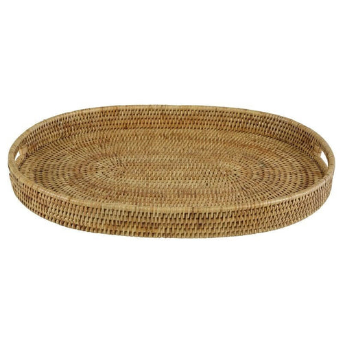 Mandalay Handwoven Oval Rattan Tray