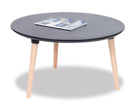 Massa Natural Black Round Coffee Table 80cm