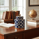 Matisse Navy Gold Fine Ceramic Jar Small