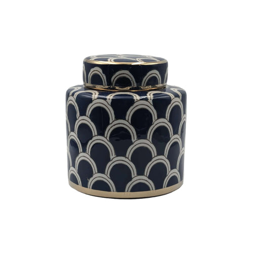 Matisse Navy Gold Fine Ceramic Jar Small