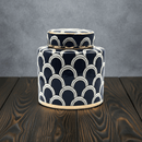 Matisse Navy Gold Fine Ceramic Jar Small