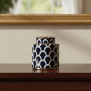 Matisse Navy Gold Fine Ceramic Jar Small
