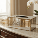 Mercury Champagne Mirrored Tissue Box Gold