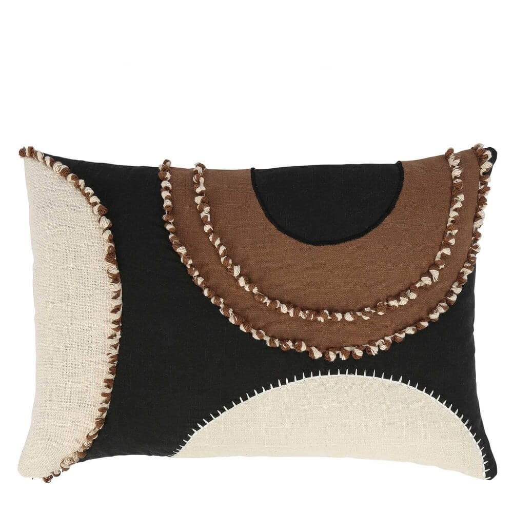 Merrow Embroidered Cotton Cushion 60x40cm