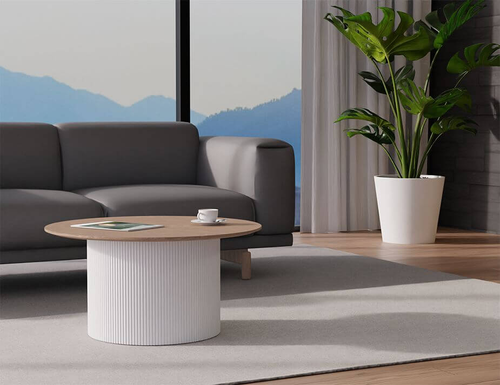 Mimi Natural White Round Coffee Table 80cm