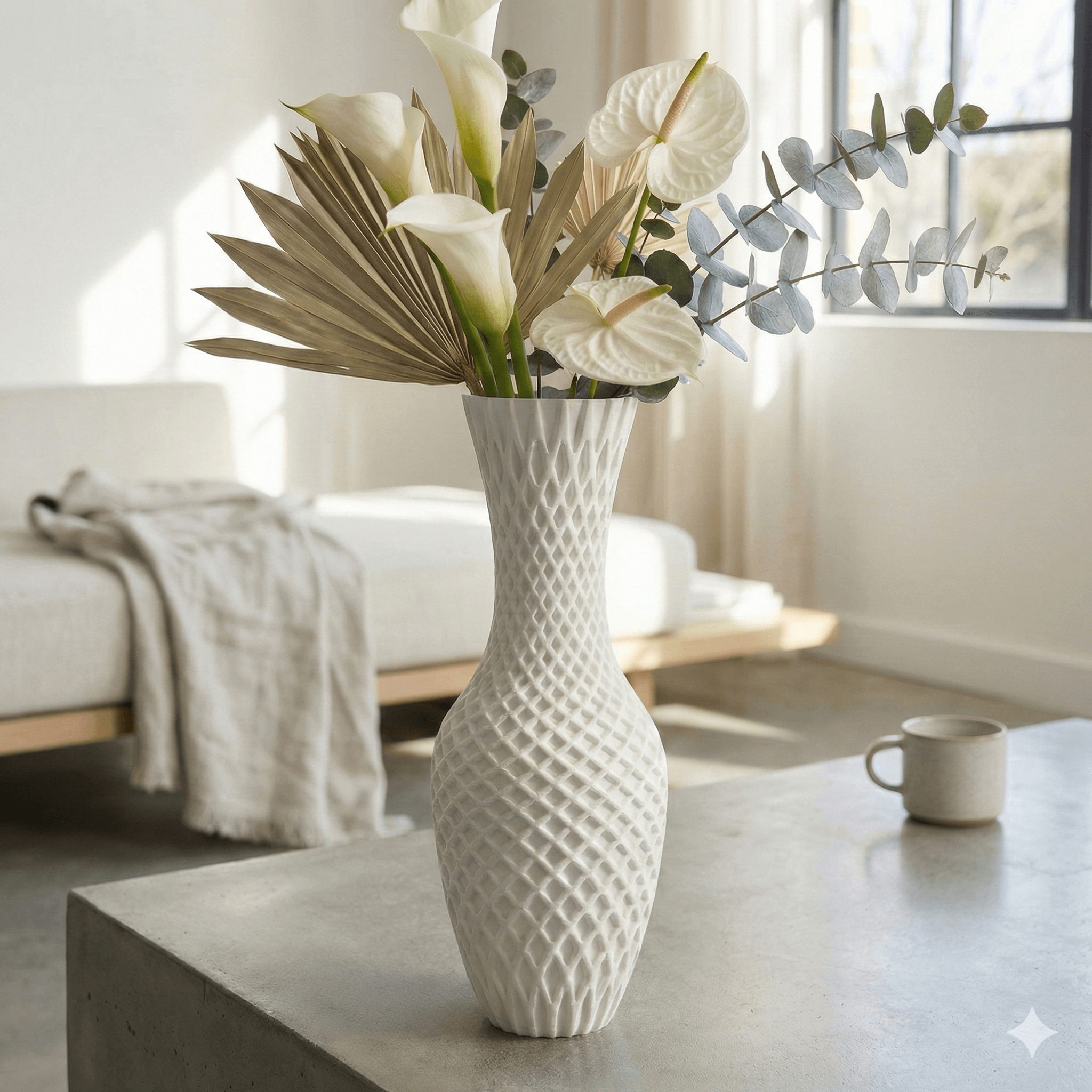 Modern 3D Geometric Ceramic Flower Vase