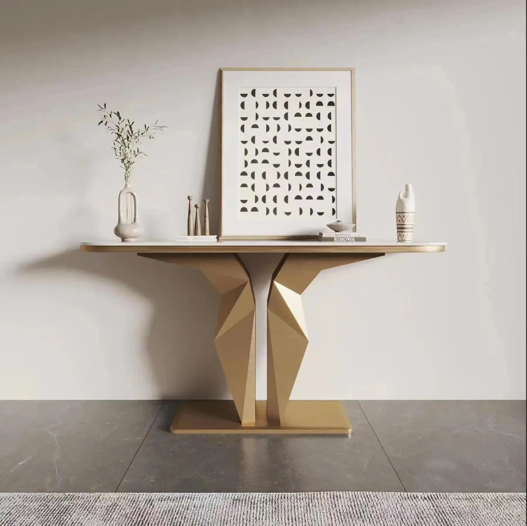 Modern Faux Marble Console Table 160cm