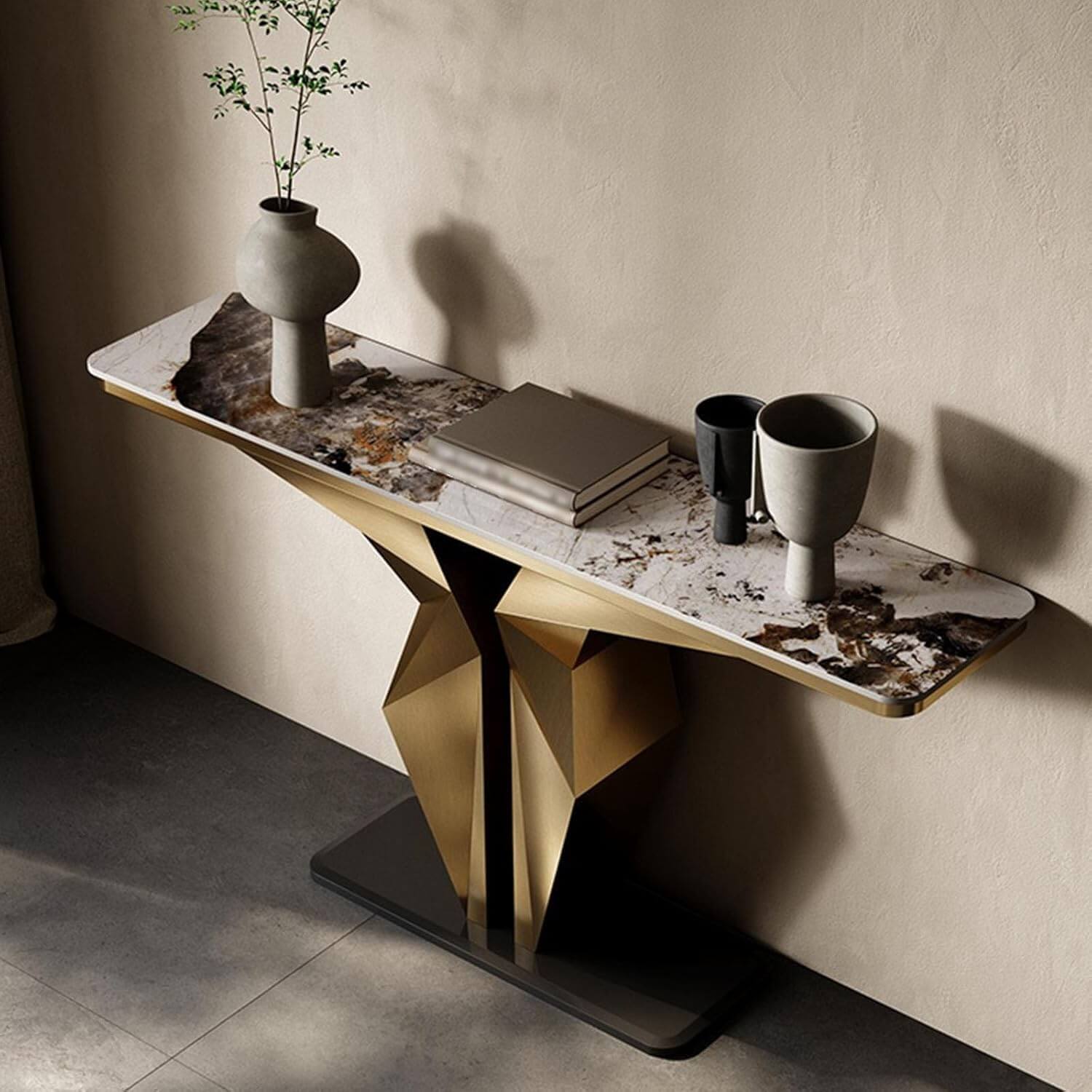 Modern Faux Marble Console Table 160cm