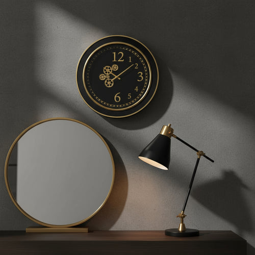 Modern Industrial Gold Gear Clock 67cm