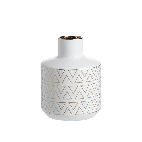 Modern Minimalist White Gold Ceramic Vase