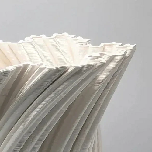 Modern Sculptural 3D Printed Porcelain Vase