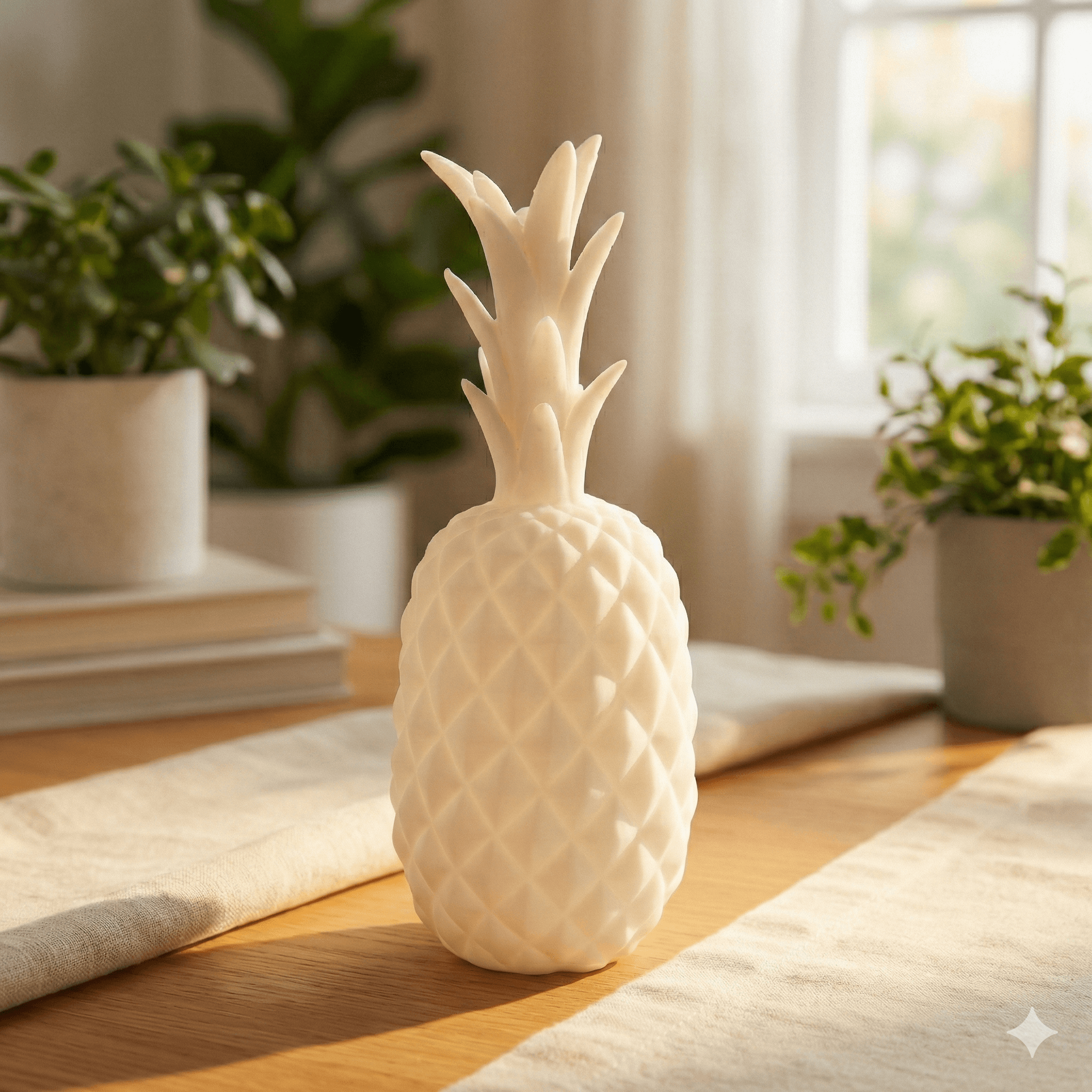 Modern White Tropical Pineapple Decor