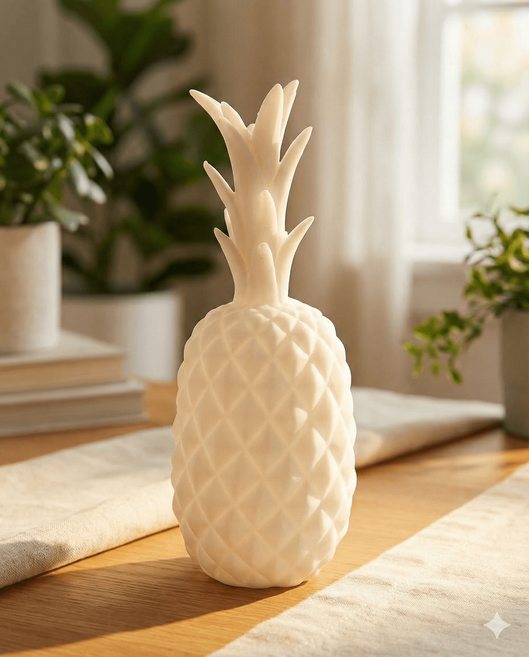 Modern White Tropical Pineapple Decor