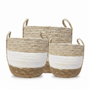 Modern Woven Basket Set Natural Fibers